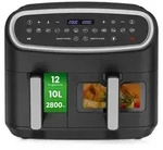 Doppelkammer-Hei&szlig;luftfritteuse 10L (4L+6L) mit 2800W,Airfryer 12 Programmen, Timer &