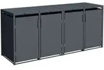 DEGAMO M&uuml;lltonnenbox klein 4er M&Uuml;NCHEN 230x62x102cm f&uuml;r Tonnen 120 Liter,...