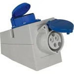as-Schwabe Wand-Kombi-Steckdose 230V 16A Schuko & CEE mit Klappdeckel IP44 - Blau