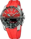Festina Connected D F23000/6 Herren Uhr, Titan, Rot, Silikon - Rot