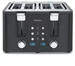 Arendo Toaster, 4 kurze Schlitze, f&uuml;r 4 Scheiben, 1750 W, Automatik, Edelstahl,