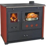 Kaminofen mit Backfach und Herdplatte Pracktik Lux Rot Holzofen 9,5 kW Kamin...