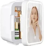 YASHE Mini-K&uuml;hlschrank MFA-5L-P, 4 L, Wei&szlig;, LED-Spiegel, AC/DC - Wei&szlig;
