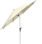 anndora Sonnenschirm 350cm wei&szlig; natural Aluminiumstamm -- Kurbel&ouml;ffnung - Dach