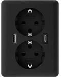 2USB 2U-449719 Unterputz-Dose mit USB-C&reg;, mit USB-Ladeausgang Schwarz (matt) -