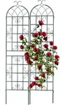 Relaxdays Rankgitter, 2er Set, Metall, HxB 220 x 50 cm, freistehende Rankhilfe f&uuml;r