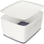 Leitz Aufbewahrungsbox MyBox 52161001 mittel 18l Deckel ws/gr - Grau/Wei&szlig;