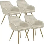 tectake&reg; Esszimmerstuhl Marilyn gepolstert, in Samtoptik, gesteppt 58 x 62 x 82 cm -