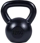 GORILLA SPORTS&reg; Kettlebell - 12kg Gewichte, Gusseisen, Bodenschonend, Schwarz -
