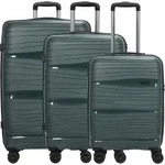 d&n Travel Line 4300 4 Rollen Kofferset 3-teilig - Gr&uuml;n