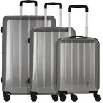 Check.IN 3-tlg. Kofferset LONDON 2.0 mit 4 Rollen - carbon silber - Silber