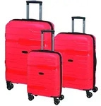 Check.IN 3-tlg. Kofferset MEMPHIS mit 4 Rollen - rot - Rot