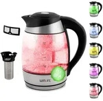 WINLIFE Glaswasserkocher Edelstahl 1,8 Liter Temperatureinstellung...