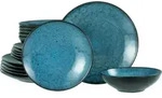 CreaTable, 23959, Capri Blau, Tellerset 18-tlg, Steinzeug - Blau