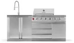 GORILLER&reg; SILVERBACK S3 Outdoor-K&uuml;che, Gasgrill mit Waschbecken, Edelstahl, Silber