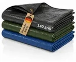 NOOR Abdeckplane PROFI - 140g/m2 - 2x3 m - Anthrazit - Gewebeplane mit &Ouml;sen -