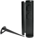 Grafner&reg; Steckdosens&auml;ule Schwarz mit 2 Au&szlig;ensteckdosen Edelstahl Gartensteckdose