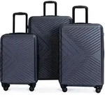 Travelhouse Bali Stabiler Koffer-Set 3tlg. Trolley Koffer Reisekoffer Grau ABS