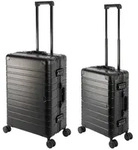 Travelhouse Oslo - 2er Reisekoffer Set S+M - Aluminium Hartschale Schwarz - Schwarz