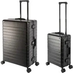 Travelhouse Oslo - 2er Reisekoffer Set S+L - Aluminium Hartschale Schwarz -