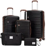 Travelhouse Ascona 5-teiliges Kofferset Schwarz &ndash; Polycarbonat-ABS