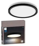 Philips Hue Aurelle Runde Panelleuchte, Bluetooth/Zigbee, Schwarz, LED, Aluminium,