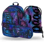 BAAGL Core Palm Rucksack-Set 3tlg: Rucksack, Federm&auml;ppchen, Turnbeutel - Blau