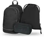 Baagl Schulrucksack Set Jungen M&auml;dchen 3 Teilig Grundschule - Uni Schwarz