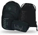 BAAGL Coolmate Black Rucksack-Set 3tlg: Rucksack, Federm&auml;ppchen, Turnbeutel -