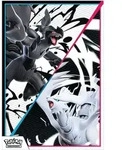 Pok&eacute;mon Karmesin & Purpur Schwarze Blitze & Wei&szlig;e Flamme Poster Kollektion Deutsch