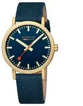 Mondaine Herren Uhr Classic Armbanduhr 40 mm A660.30360.40SBQ Textil - Gold