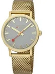 Mondaine Herren Uhr Classic Armbanduhr 40 mm A660.30360.80SBM Edelstahl - Gold