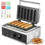 VEVOR Kommerzieller Waffeleisen, 6-teilig, 1500 W Waffeleisen, antihaftbeschichtetes