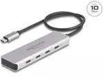 Delock - Hub - 10 Gbps, with 35 cm connection cable - 4 x USB-C - Desktop - Grau
