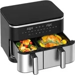 Hei&szlig;luftfritteuse 23 L XXL | Airfryer mit Doppelt&uuml;r & Sichtfenster, 15 programme,