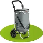 Juskys Einkaufstrolley 3in1 mit 2 Rollen f&uuml;r Shopping - 56 L Tasche - Grau -...
