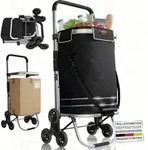 Juskys 3in1 Einkaufstrolley f&uuml;r Treppen - 56 L, klappbar & modern - Schwarz -