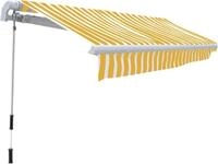 vidaXL Gelenkarmmarkise Handbetrieben 300 cm Gelb/Wei&szlig;