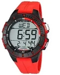 Calypso Uhr by Festina Herren Digital K5607/5 Armbanduhr rot 10 ATM Datum - Rot