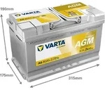VARTA Dynamic AGM &shy;A6 Starterbatterie 12V 80Ah 800A/EN B13 Batterie