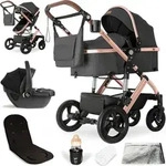 Bergsteiger Nizza 3 in 1 Kinderwagen, Kombikinderwagen Komplettset, Babywanne &...