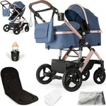 Bergsteiger Nizza 3 in 1 Kinderwagen, Kombikinderwagen Komplettset, Babywanne & Buggy