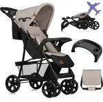 Lionelo Emma Buggy klein zusammenklappbar Kinderwagen mit Liegeposition Beige Latte -