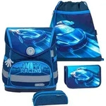 Belmil Compact ergonomisches Schulranzen-Set 4-teilig "Racing Blue Neon" mit