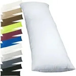 1 x F&uuml;llkissen 40x80 cm + Jersey Kissenbezug 2er Set 40 x 80 cm Natur - Wei&szlig;