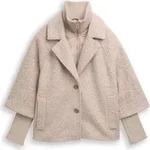 Boucl&eacute; Cape Jacke im 2-in-1-Look - Beige - XXL