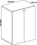 VCM B&uuml;roschrank mit 3 F&auml;chern | moderner Aktenschrank mit Dreht&uuml;ren | Ma&szlig;e ca. B.
