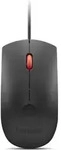 Lenovo - Maus - optisch - 3 Tasten - kabelgebunden - USB - Schwarz, Rot - Schwarz