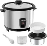 tectake&reg; Reiskocher 1,8 l, f&uuml;r 10 Portionen 31 x 27,5 x 25,5 cm - Silber