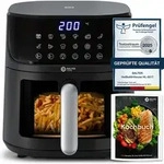 Balter Hei&szlig;luftfritteuse XXL 5,5L mit Sichtfenster, 1500W, Airfryer, ohne &Ouml;l, 12